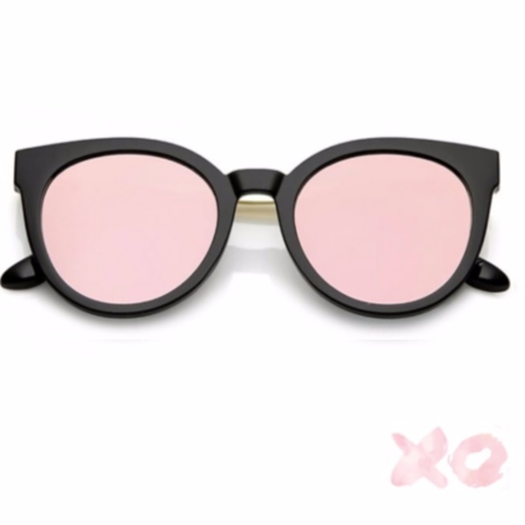 Classic Horn Rimmed Round Mirrored Sunglasses NEW! - Picture 4 of 5